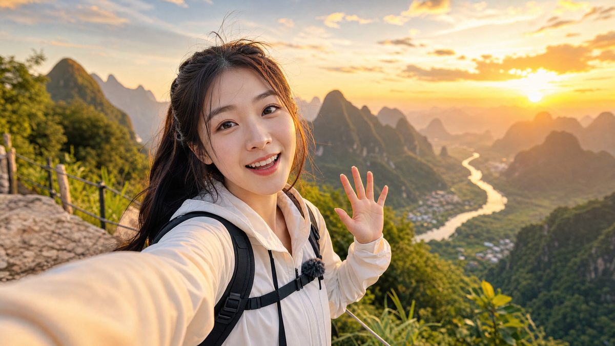 精神小妹桂林山水旅行vlog生活视频分享